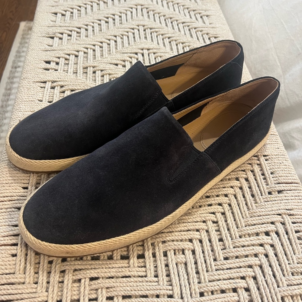 Vince Chesner Suede Slide-On Loafers - Coastal - Size 13
